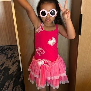 Isobella & Chloe Little Girl Pink Sleeveless Butterfly Tulle Dress Size 5